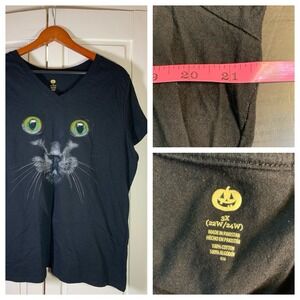 Halloween Witchy Cat‎ Lover Black Cat T Shirt Womens 3X Fits Smaller Large Or XL